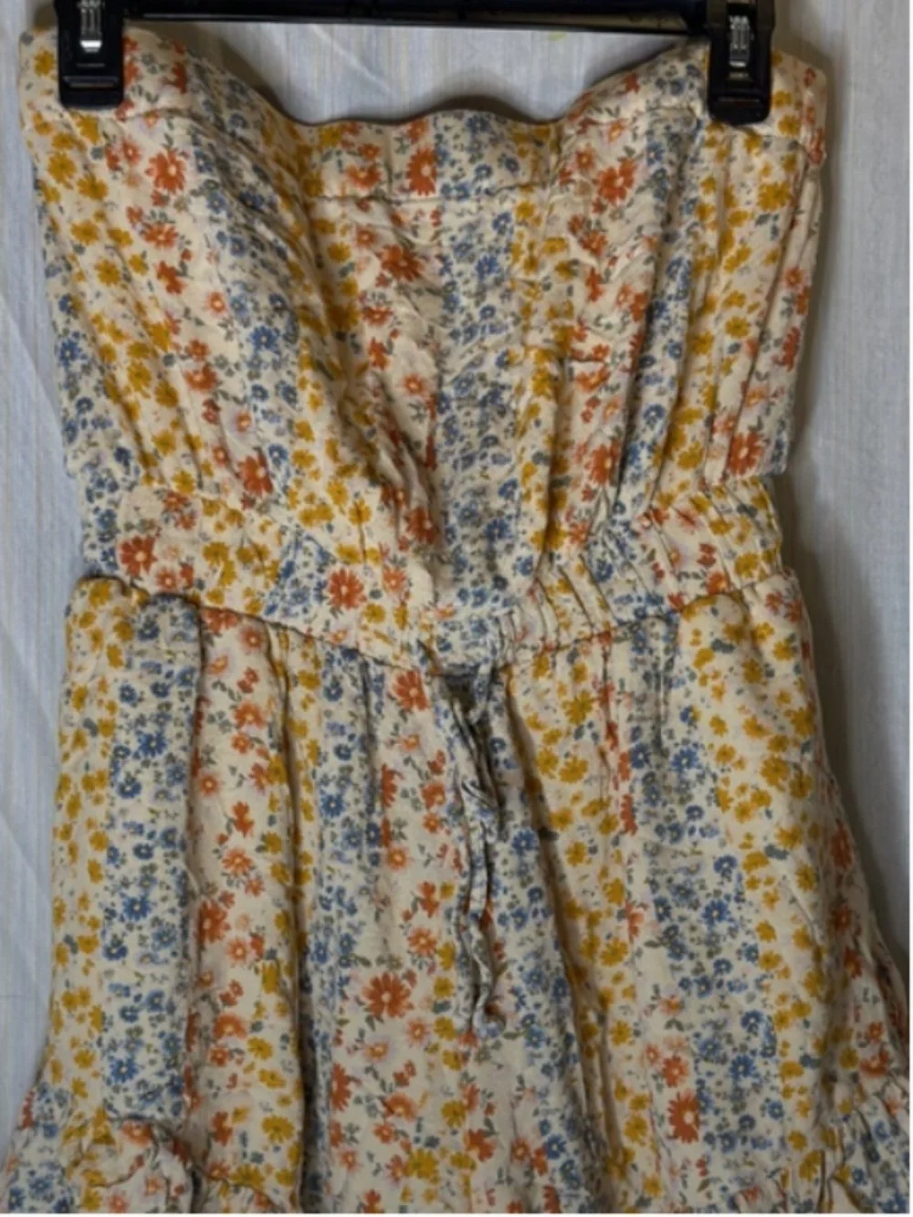 American Eagle Women’s Boho Retro Casual Festival Strapless Romper Sz M Lined - Picture 2 of 5